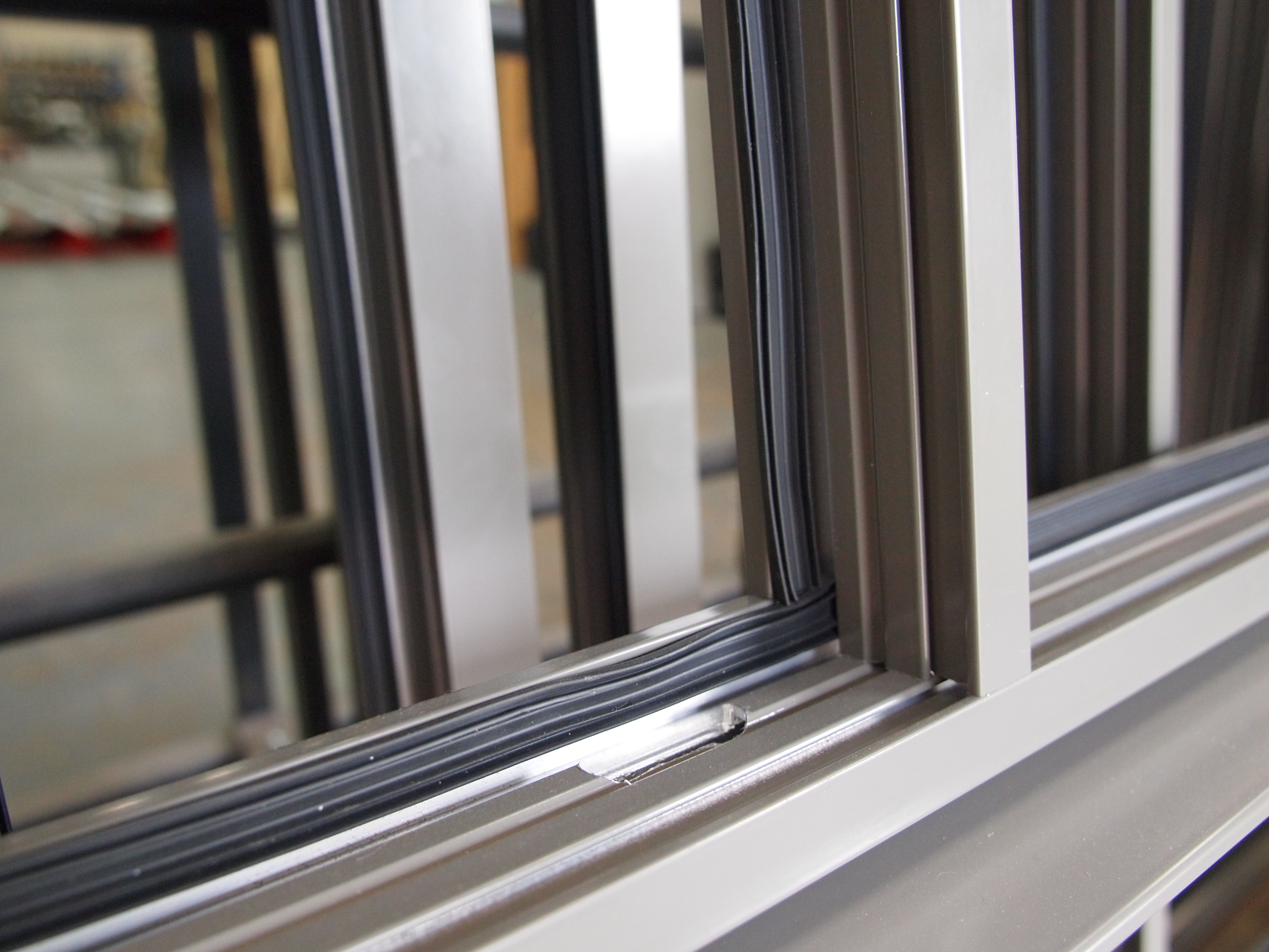 EPDM gasket seal where glass meets aluminium profile