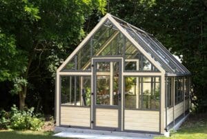 Front shot of greenhouse gable