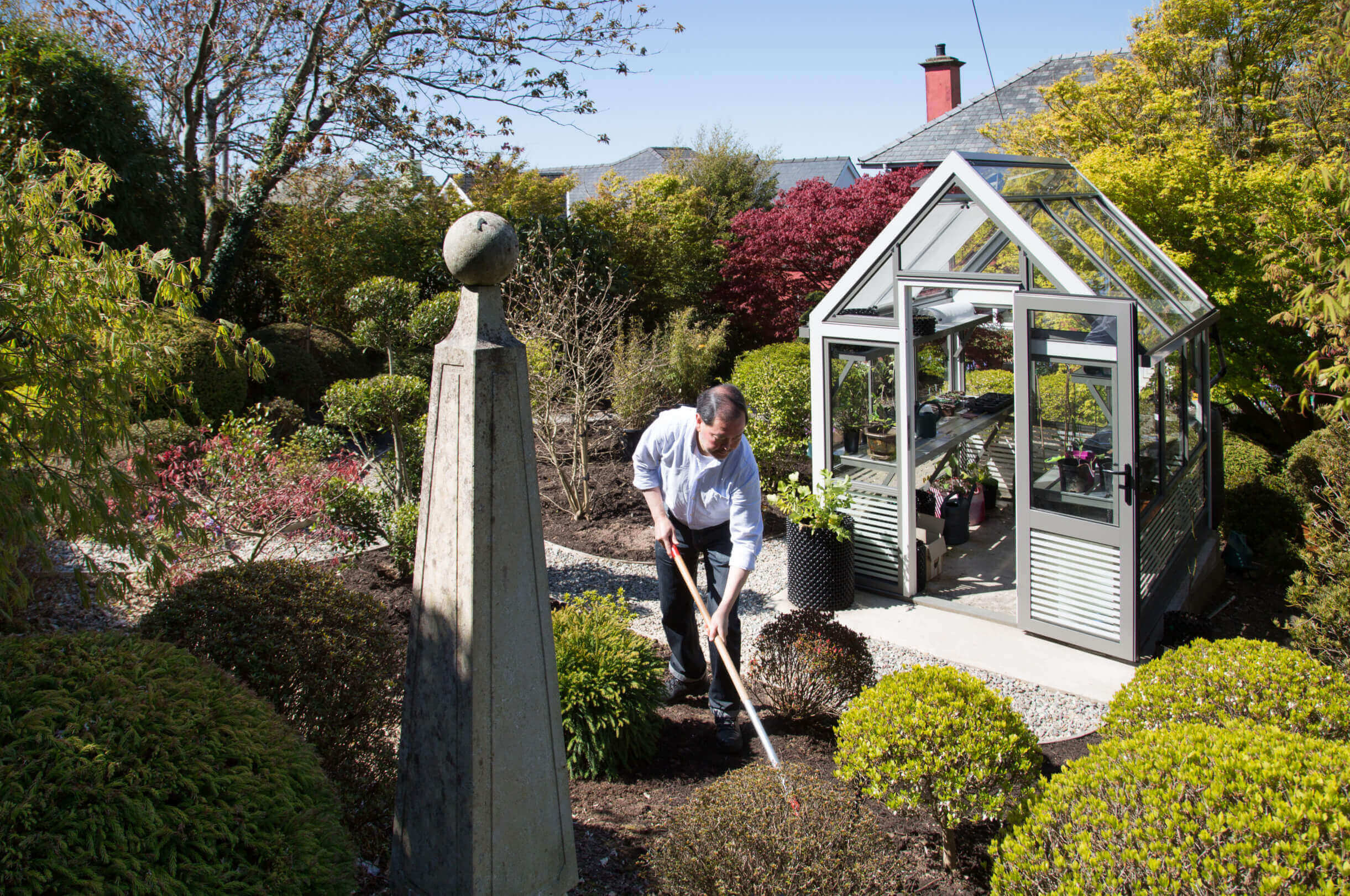 Designing the garden around the greenhouse