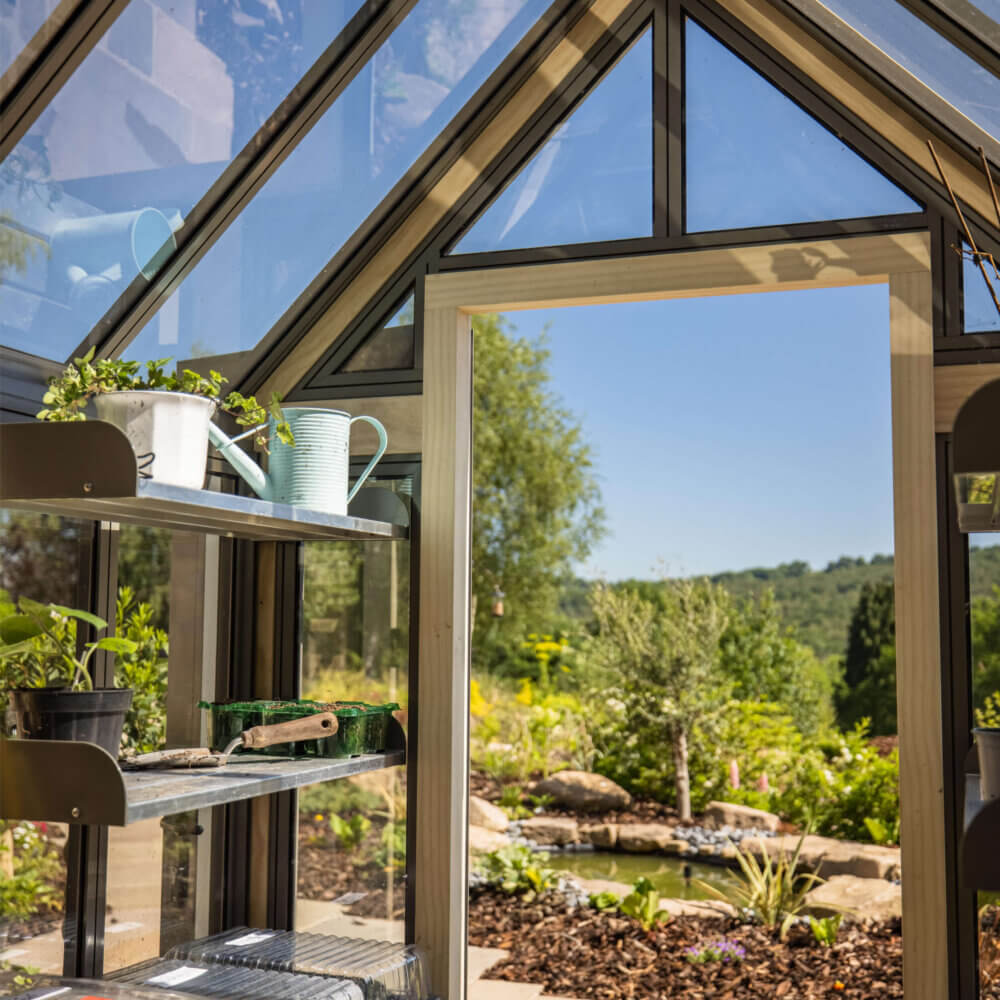 a greenhouse with a view