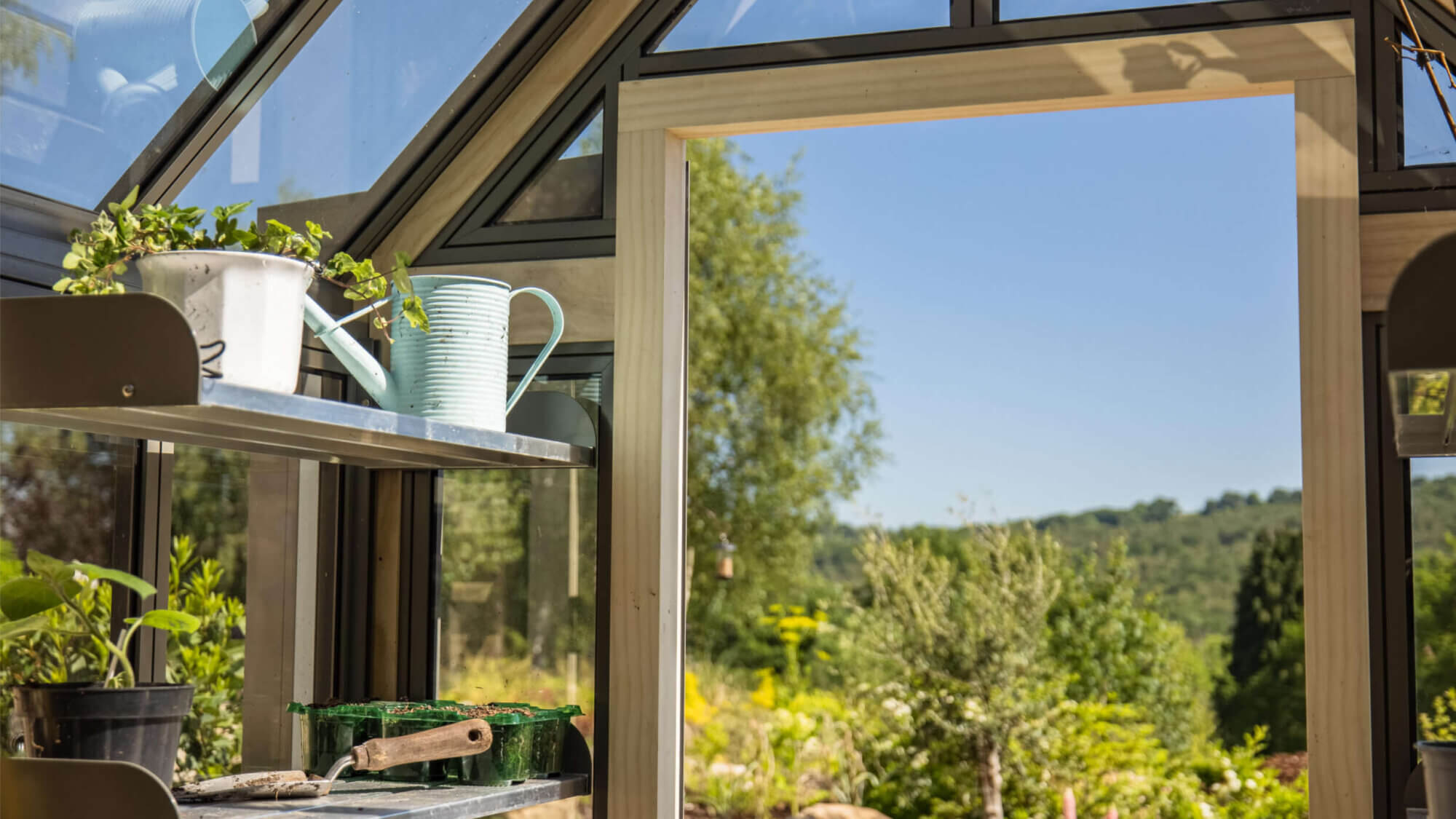 a greenhouse with a view