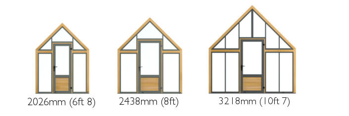 a drawing of greenhouses with measurements